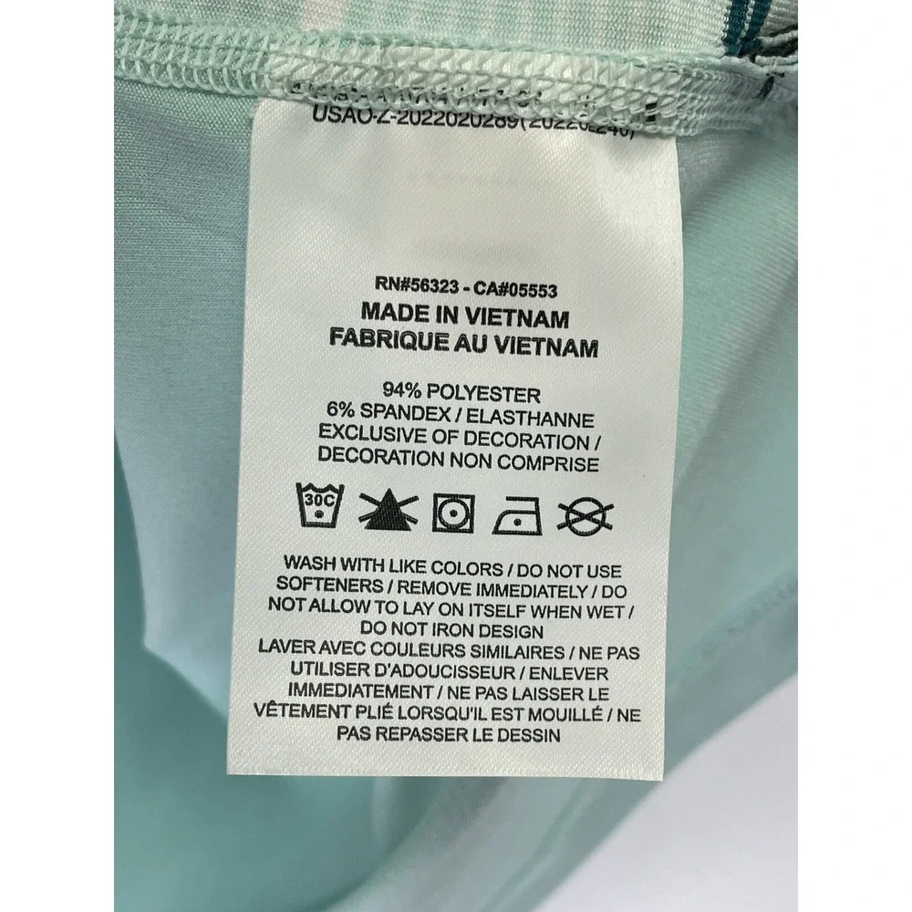 Tiger Woods Collection / Nike Mens Large Teal Striped Golf Polo Shirt (BB37)NWTs